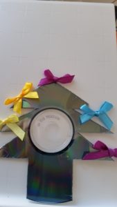 Handmade Cd recycling Christmas tree decorations ~ deanysdesigns.co.uk